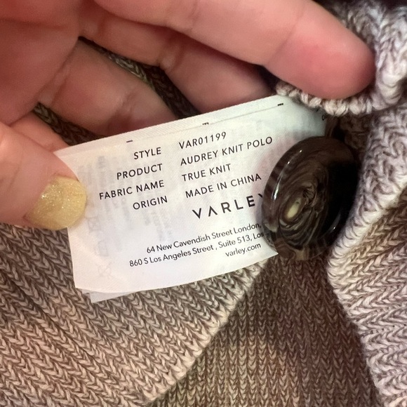 Varley Audrey Knit Polo Sweater Womens Size Large Coastal Grandma - Picture 2 of 5